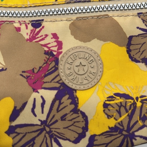 Kipling Floral Small Nylon Yellow Blue Crossbody MCB7197C - Picture 3 of 13